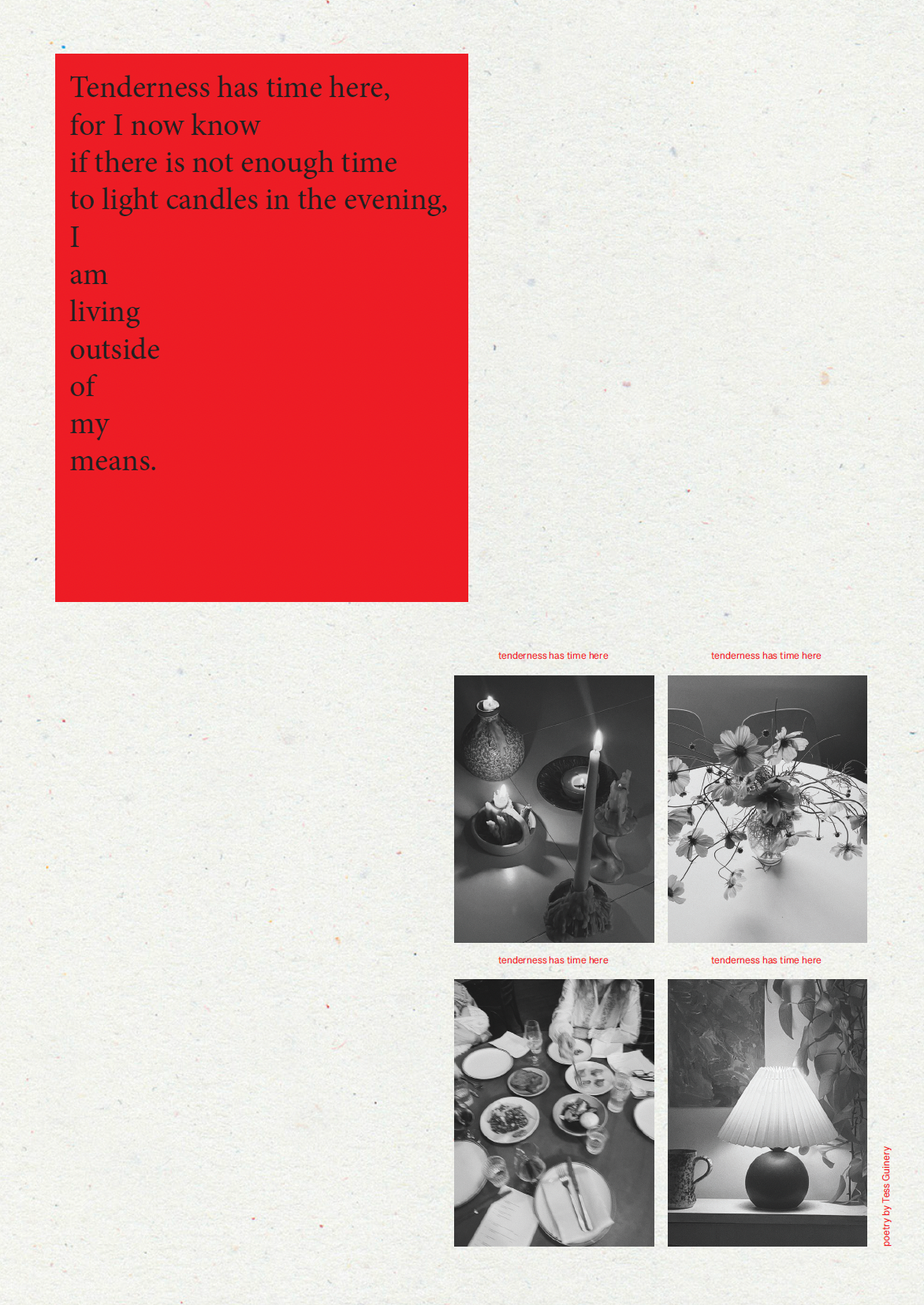 'Tenderness Has Time Here' A4 Print (Founding Members)